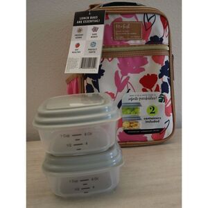 Fit & Fresh FFHT-006 Floral/Hearts Print Thayer Lunch Tote Bag